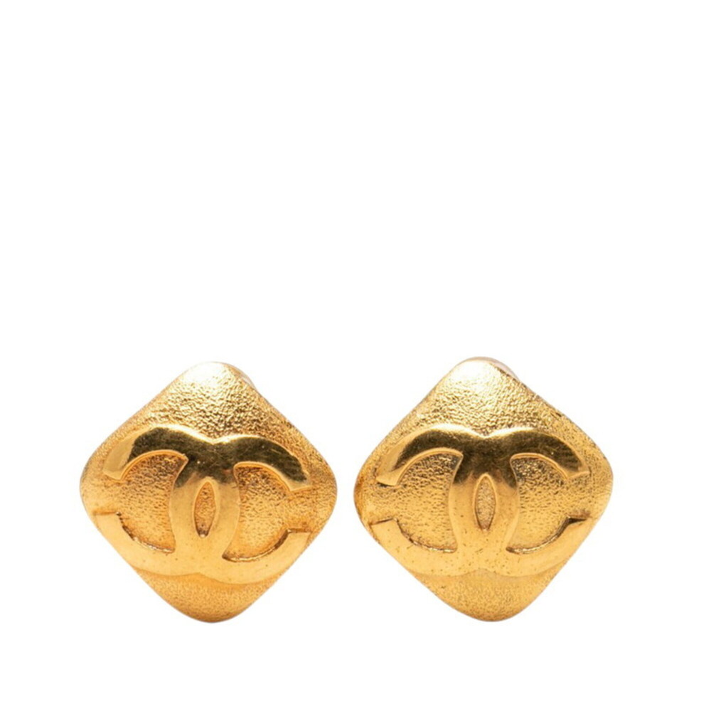 Chanel Coco Mark Earrings, Gold Plated, Women's CHANEL